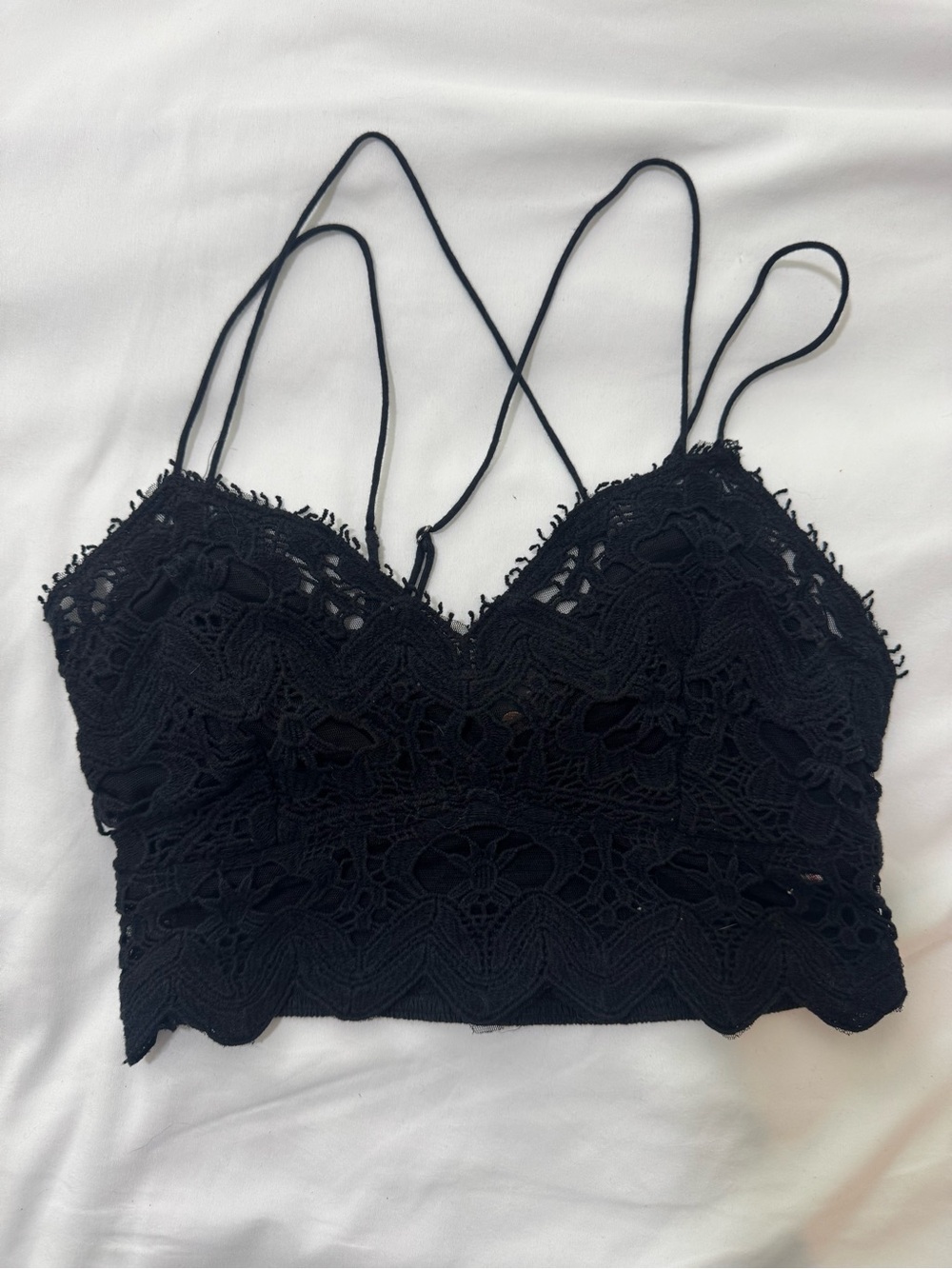 Free People FP One Black Lace Bralette Medium